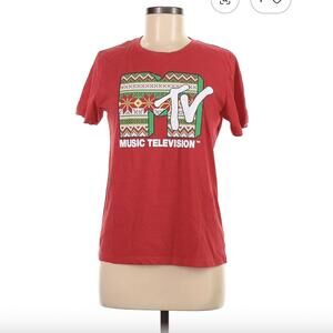 MTV Red Short Sleeve T-Shirt Size L